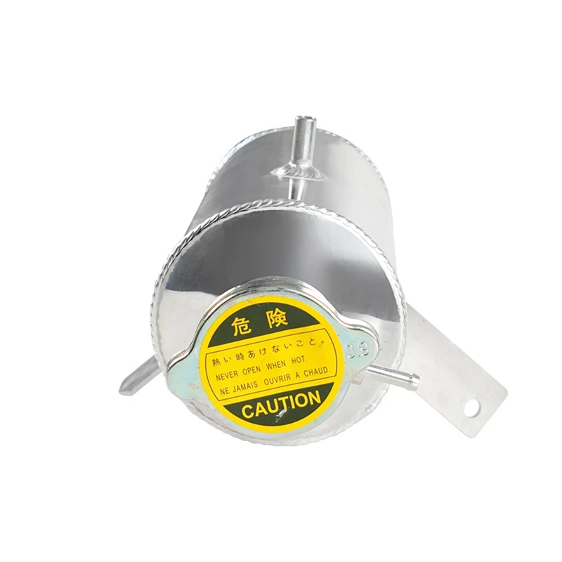 Super Sale 1.5L Aluminum Coolant Water Expansion Tank Bottle Header Universal Kit Car + Cap Silver