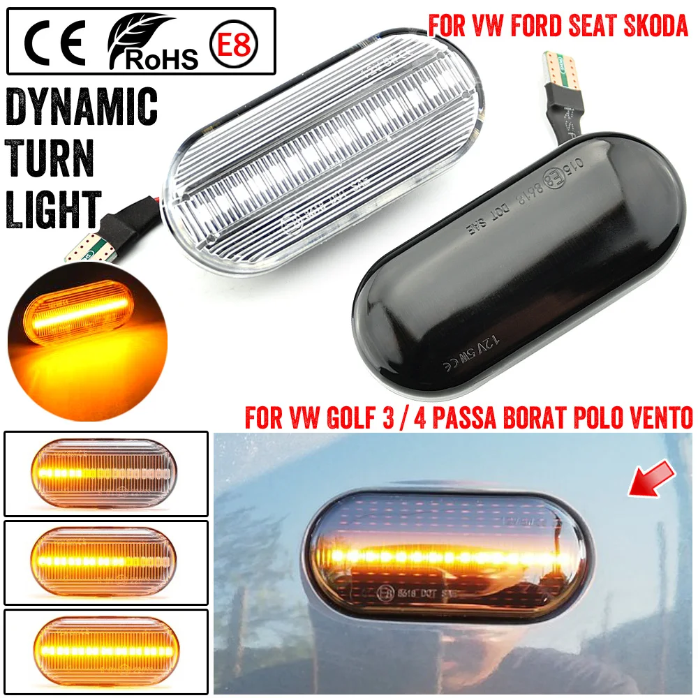 Dynamic LED Side Marker Signal Light Indicator Lamp For SEAT Leon 1P Ibiza Mk3 6L Mk4 6J Toledo Exeo Sedan Exeo Sedan Exeo ST