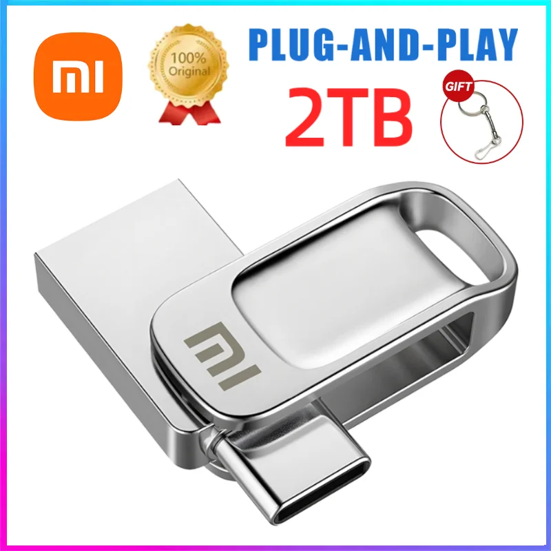 Xiaomi-防水金属フラッシュドライブ,メモリサポートタイプc,アダプター,usb 3.1,uディスク,2 in 1, 1024GB, 512GB, 1テラバイトオリジナル