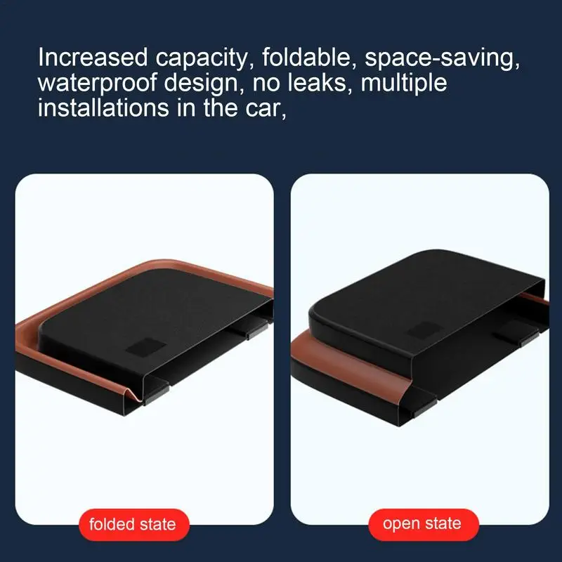 Car Seat Back Storage Box ABS Waterproof Rear Mounted Trash Can Car Seat Back Organizer Box Multi Function Storage Bags