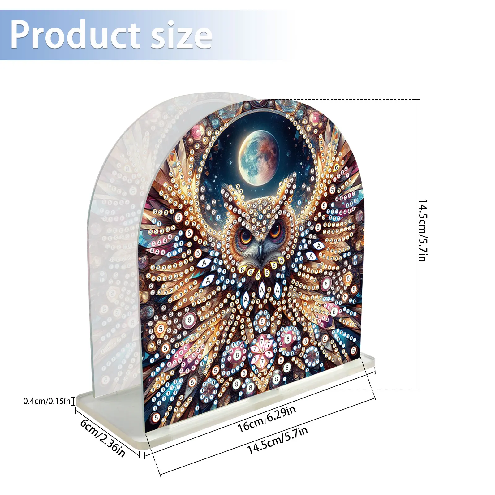 Diamond Art Painting Kits Napkin Holder,DIY Special Shaped Diamond Fierce owl Acrylic Napkin Holder Table Top Decoration Gifts