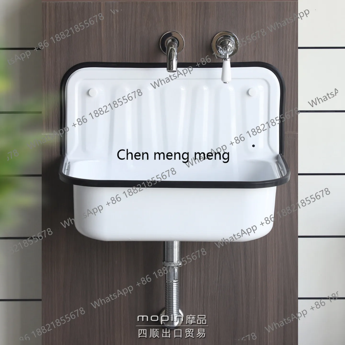 European medieval industrial style retro steel plate enamel sink wall-mounted installation simple fashion designer products