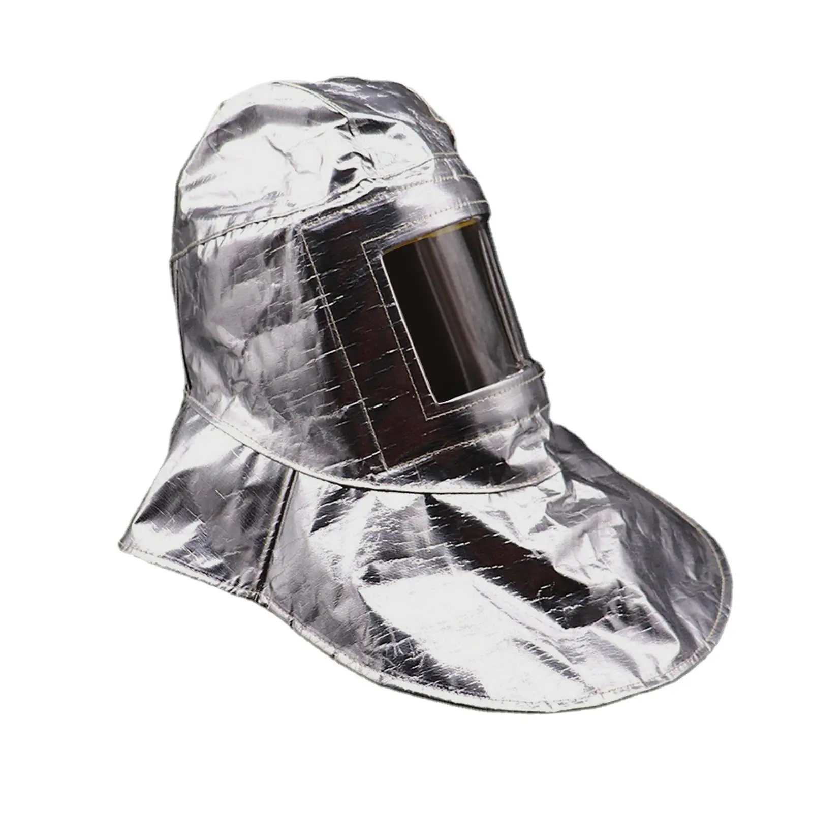 

Fire Resistant Suit Helmet Aluminum Foil Hood Anti Thermal Durable Face Protective Accs Fireproof for Welding Firefighting