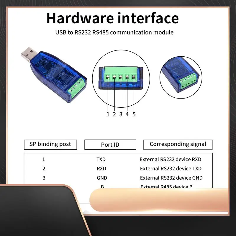 

Industrial USB To RS485 RS232 Converter Upgrade Protection RS485 Converter Compatibility V2.0 Standard RS-485 Connector