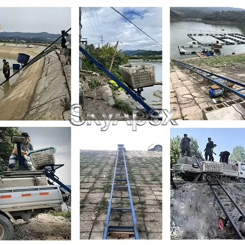 Electric Lifter For Fish Pond Loading Construction Brick Hoist Climbing Type Automatic Loading Machine For Fish Transport
