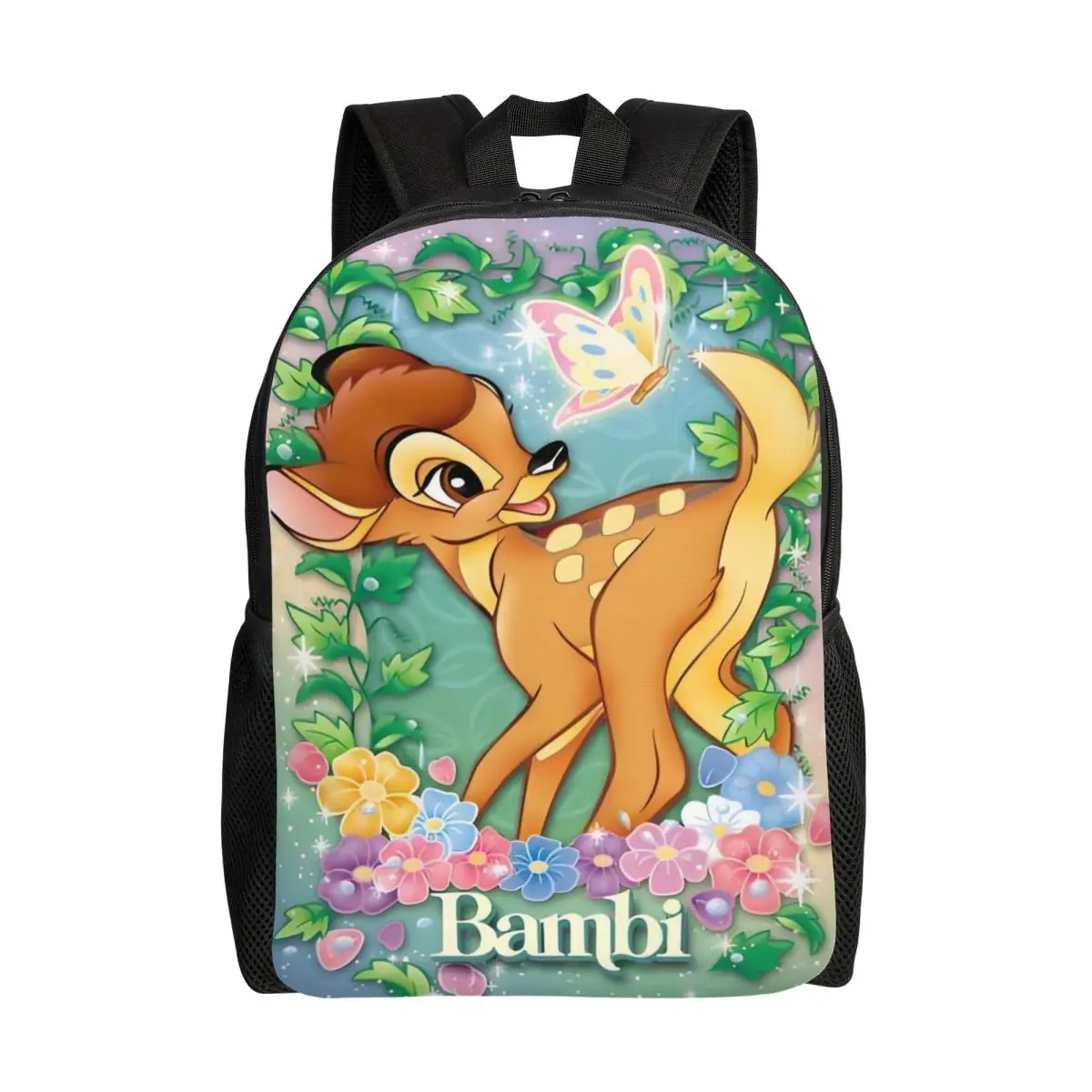 

Custom Bambi Laptop Backpack Men Women Fashion Bookbag for College School Students Kawaii Cartoon Anime Bag