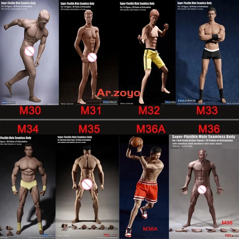 

1/6, TBLeague M30, M31, M32, M33, M34, M35, M36, каркас из нержавеющей стали, супергибкая бесшовная Мужская фигурка, тело, мужское тело-загар