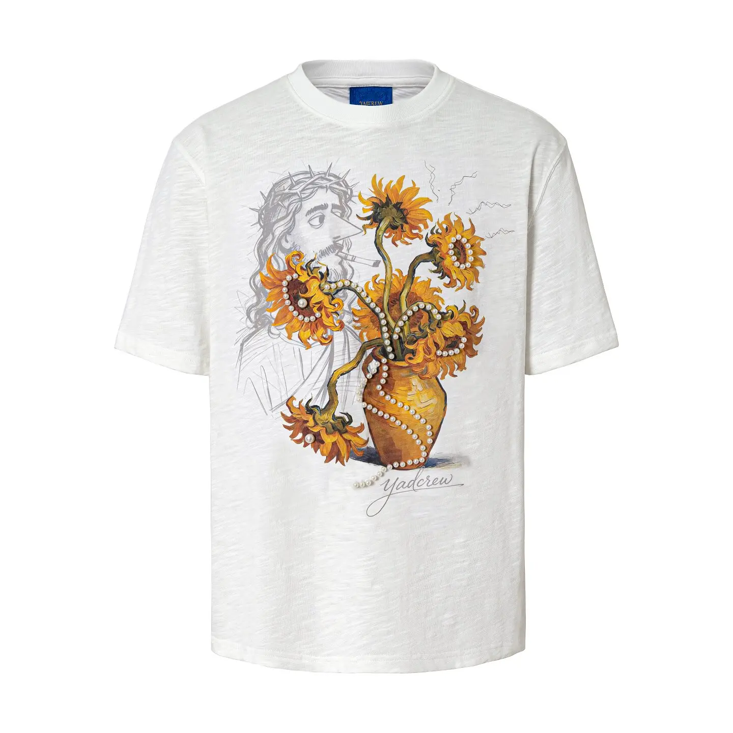 Fashion Printed Pearl Short-sleeve T-shirts Men Women 2026 Summer New Loose Trend Handsome Tops Round Neck Handsome Stylish Tees