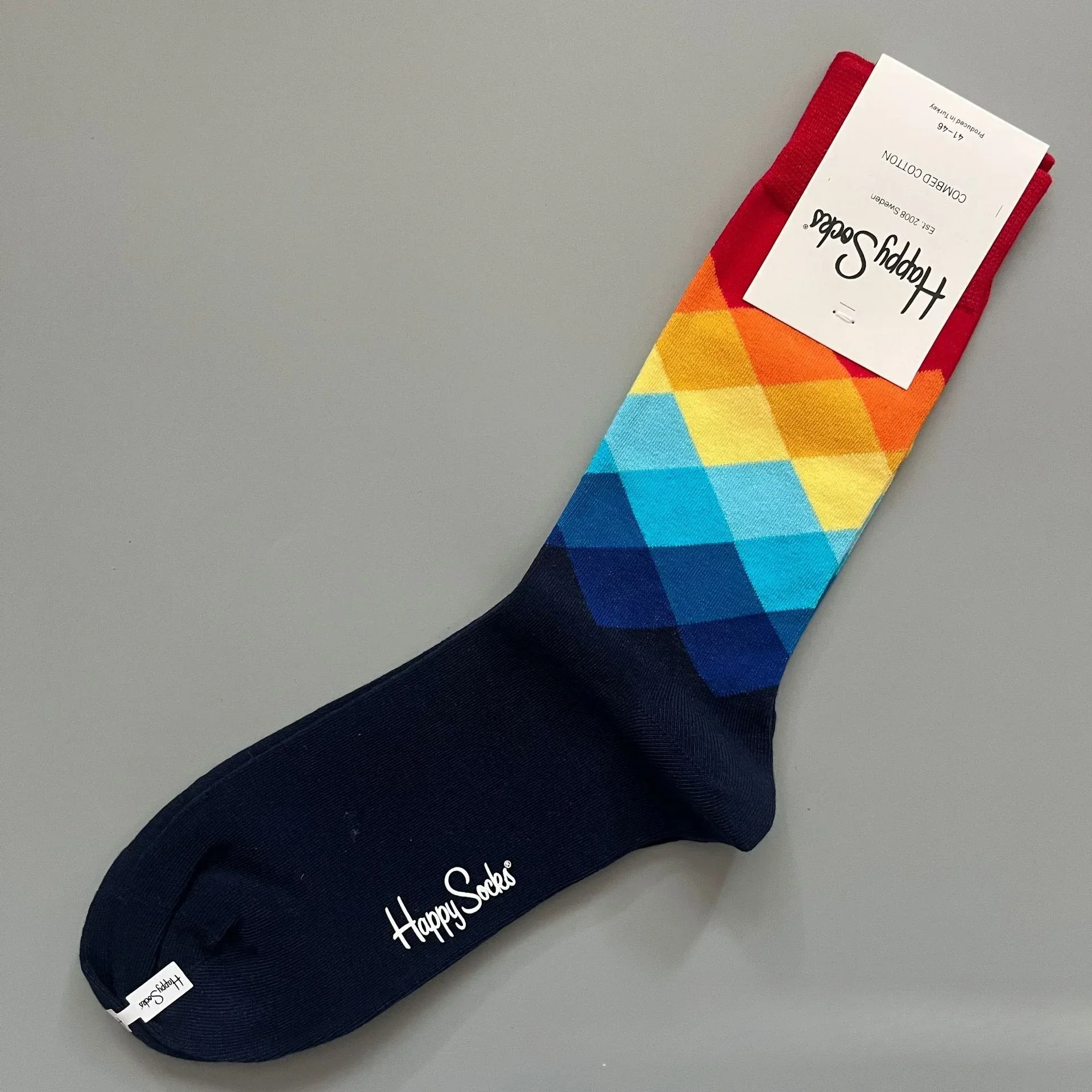 Katoenen Happy Socks Klassieke Crew Sock-schoen voor heren, maat 10 - 13, zacht