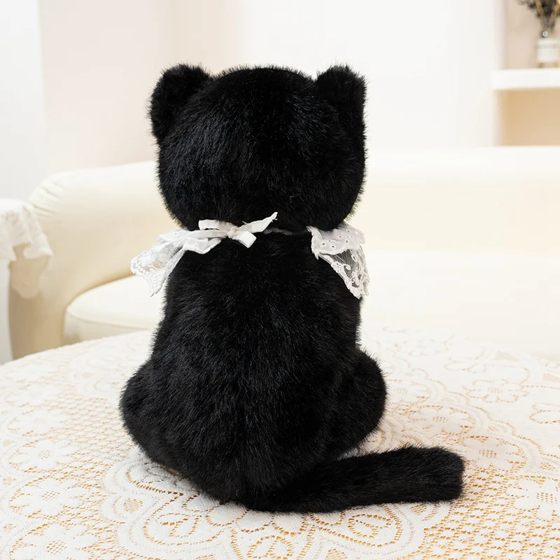 33cm/45cm Cute Lifelike Cat Plush Toy Simulation Soft And Comfortable Black Cat Kitten Stuffed Toy Birthday Gift