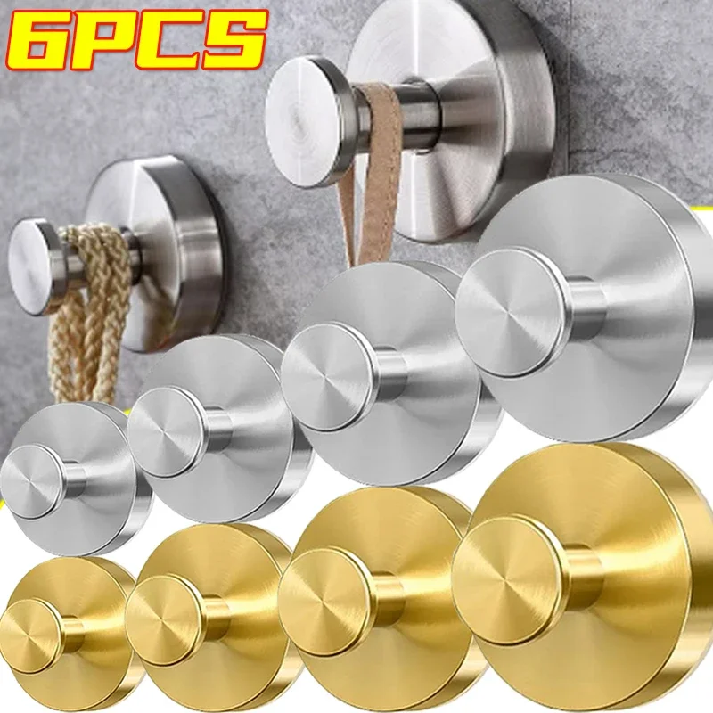 

1/6PCS Stainless Steel Suction Cup Hooks Punch-free Wall Mounted Hook Hanging Towel Holder Bathroom Kitchen Vacuum Suction Cup