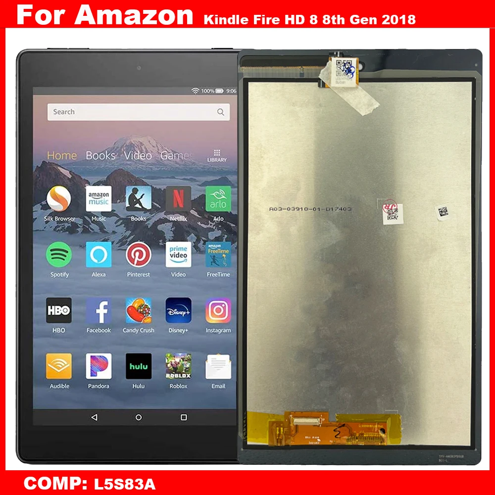 LCD Display 8.0'' For Amazon Fire HD8 HD 8 8th Gen 2018 L5S83A LCD Display Touch Screen Digitizer Assembly