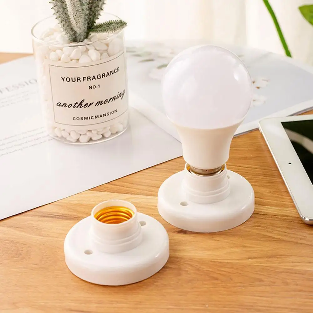 E27 Light Bulb Socket Round White Lamp Holder Surface Mount Ceiling Base Adapter For Home Hallway LED Light Bulbs