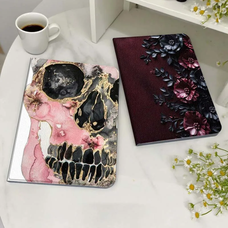 

Dark Red Flower Decor Tablet Case For Samsung Galaxy Tab S7 S8 S9 S10 FE Lite Gift