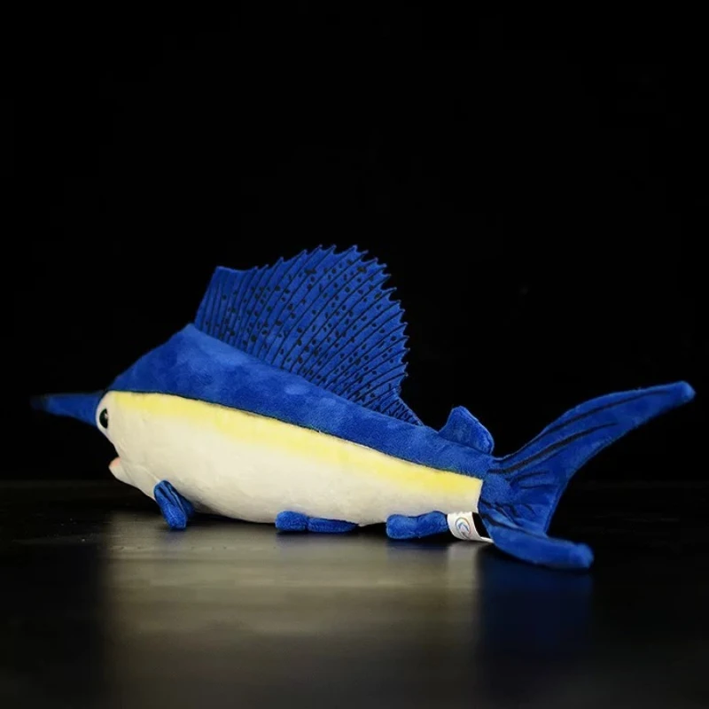 Cute Realistic Sailfish Plush Toy Lifelike Indo-Pacific Sailfish Stuffed Animal Doll Soft Sea Creature Plush Pillow Home Decor