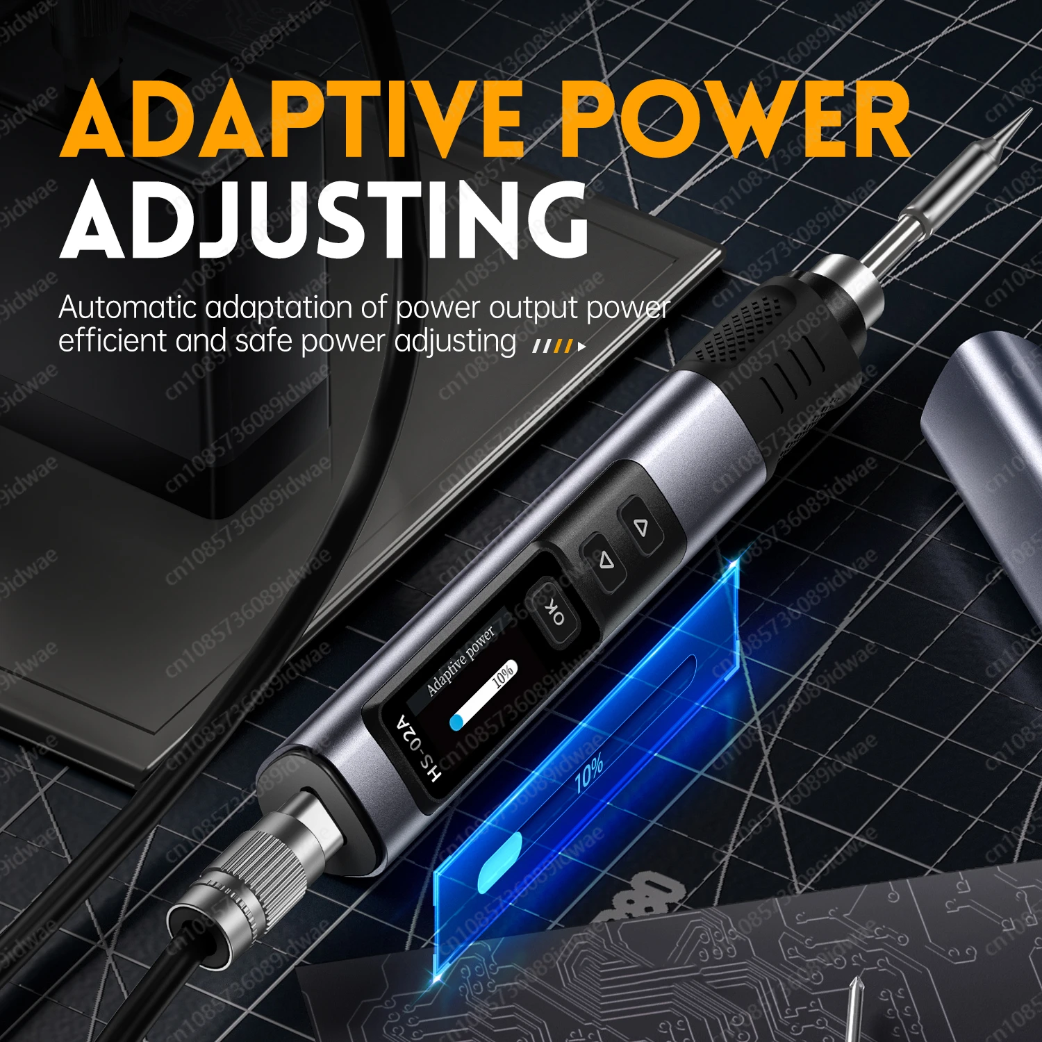 

HS-02 Паяльник с регулируемой температурой, 20 В постоянного тока, 100-450 ℃ Сварочная паяльная станция PD 100 Вт Портативный инструмент для ремонта