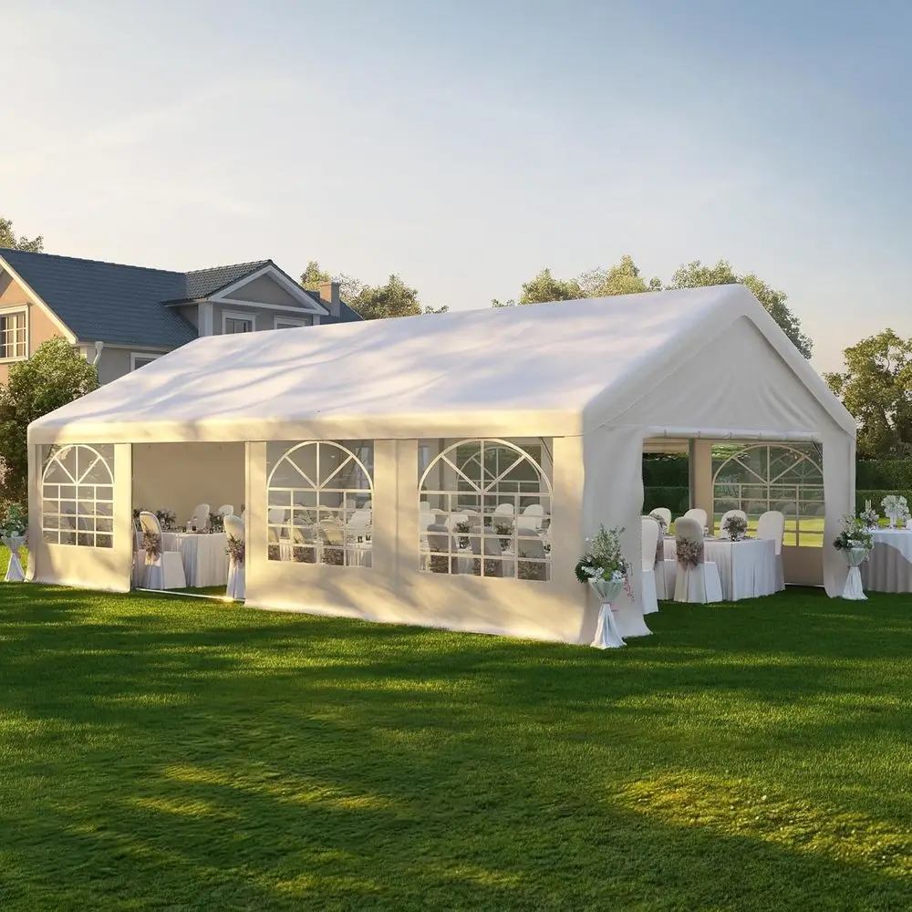 

20' x 30' Heavy Duty Party Tent - Outdoor Wedding Gazebo Event Shelter with 4 Sand Bags & Removable Sidewall or Wedding, Birthda