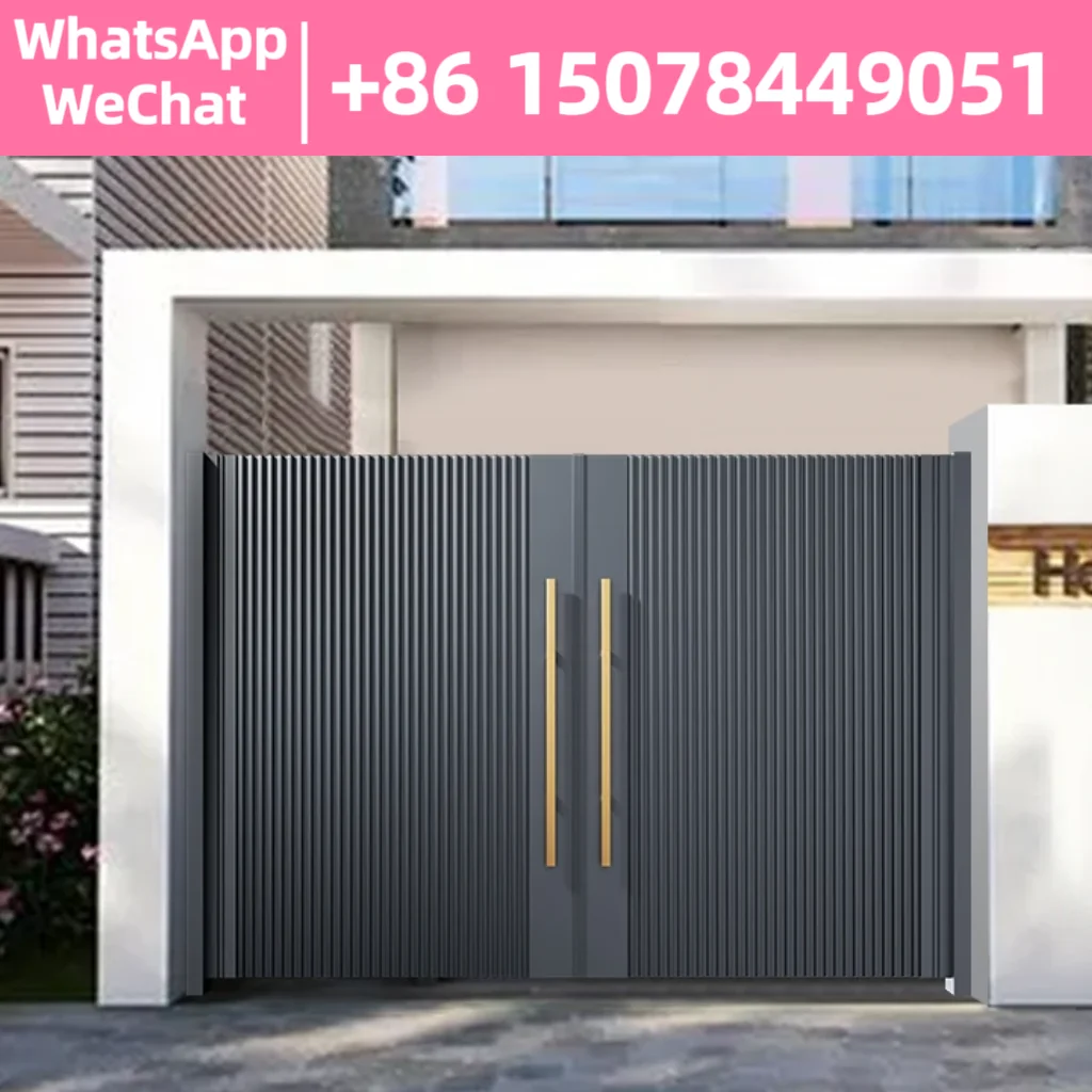 

Intelligent electric courtyard door outdoor fence door aluminum art outdoor courtyard door aluminum villa double door