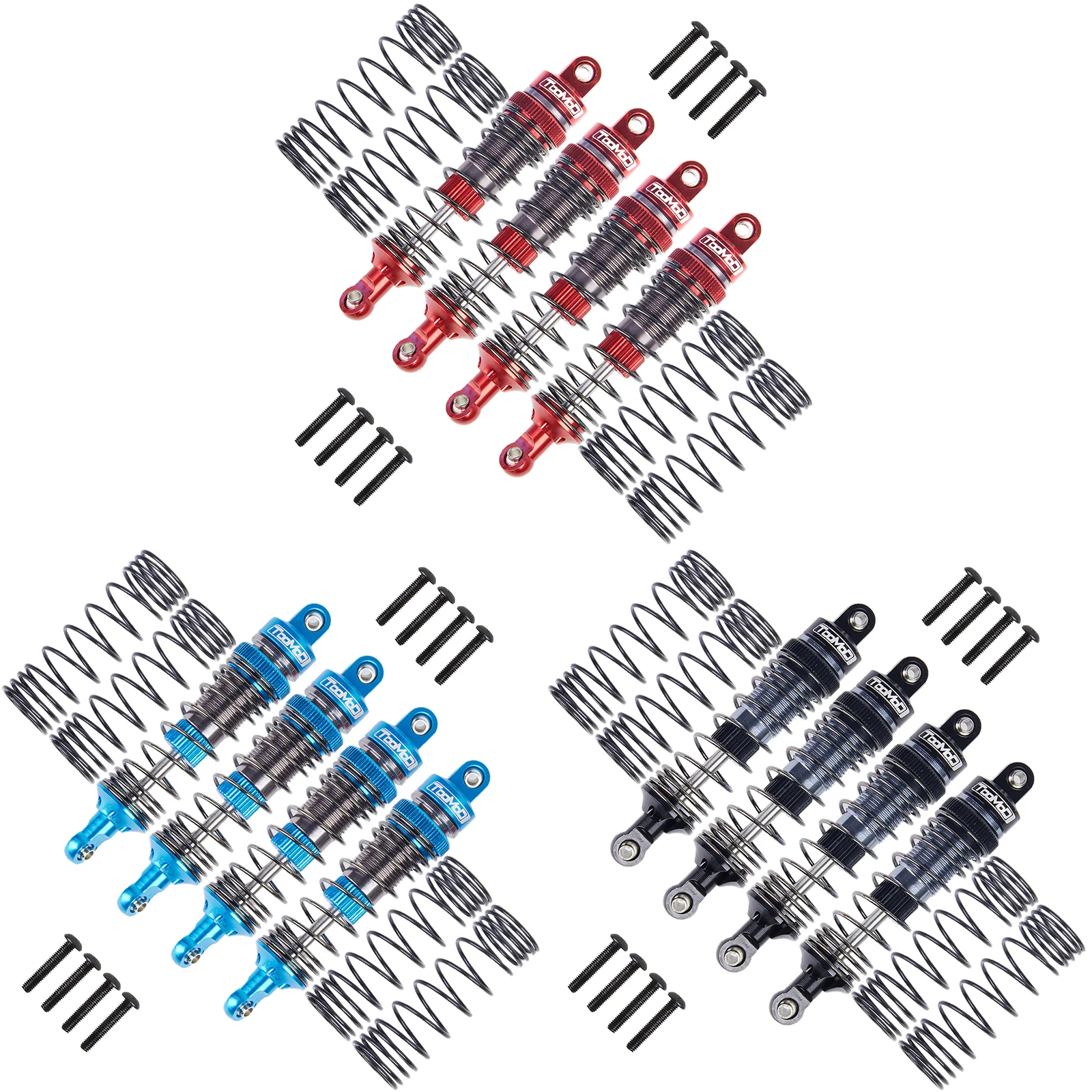 88mm RC Oil Shock Absorber Damper with Progressive Springs Set Compatible with Traxxas 1/16 Monster Truck Mini Maxx Mini XRT Upg