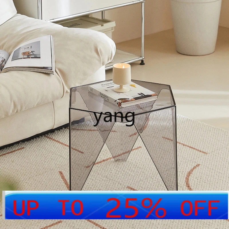 

Lcx acrylic transparent edge table household living room sofa small coffee table bedroom bedside