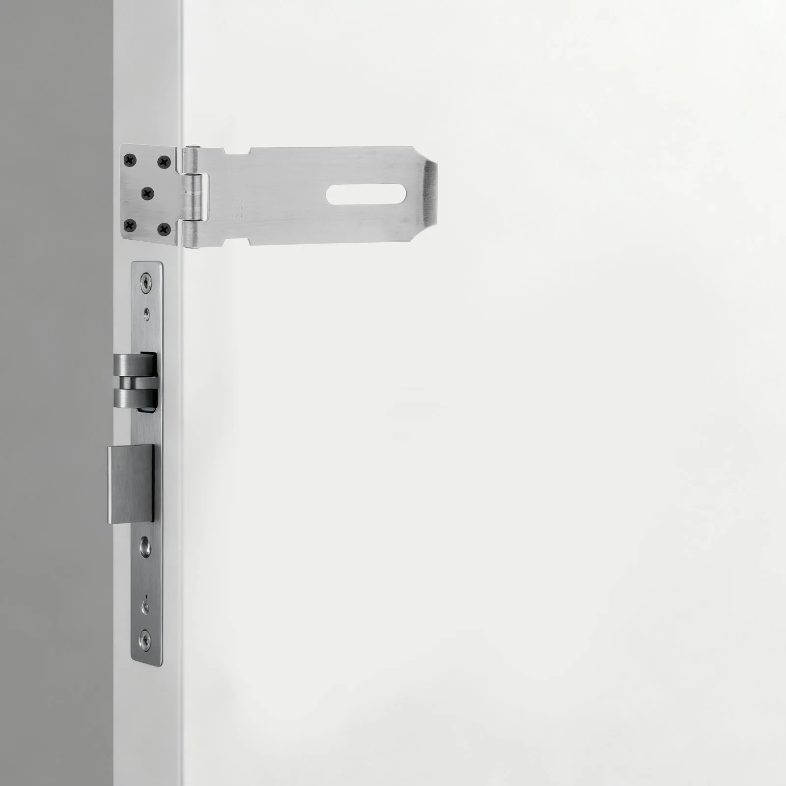 

1Set Stainless Steel Door Latch Lock Padlock Hasp Heavy Duty Security Bolt Lock for Home Office Cabinets Gates