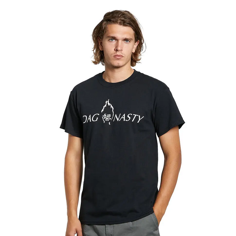 Camiseta negra de algodón de marca de lujo, camiseta vintage de gran tamaño, Dag Nasty - Can I Say