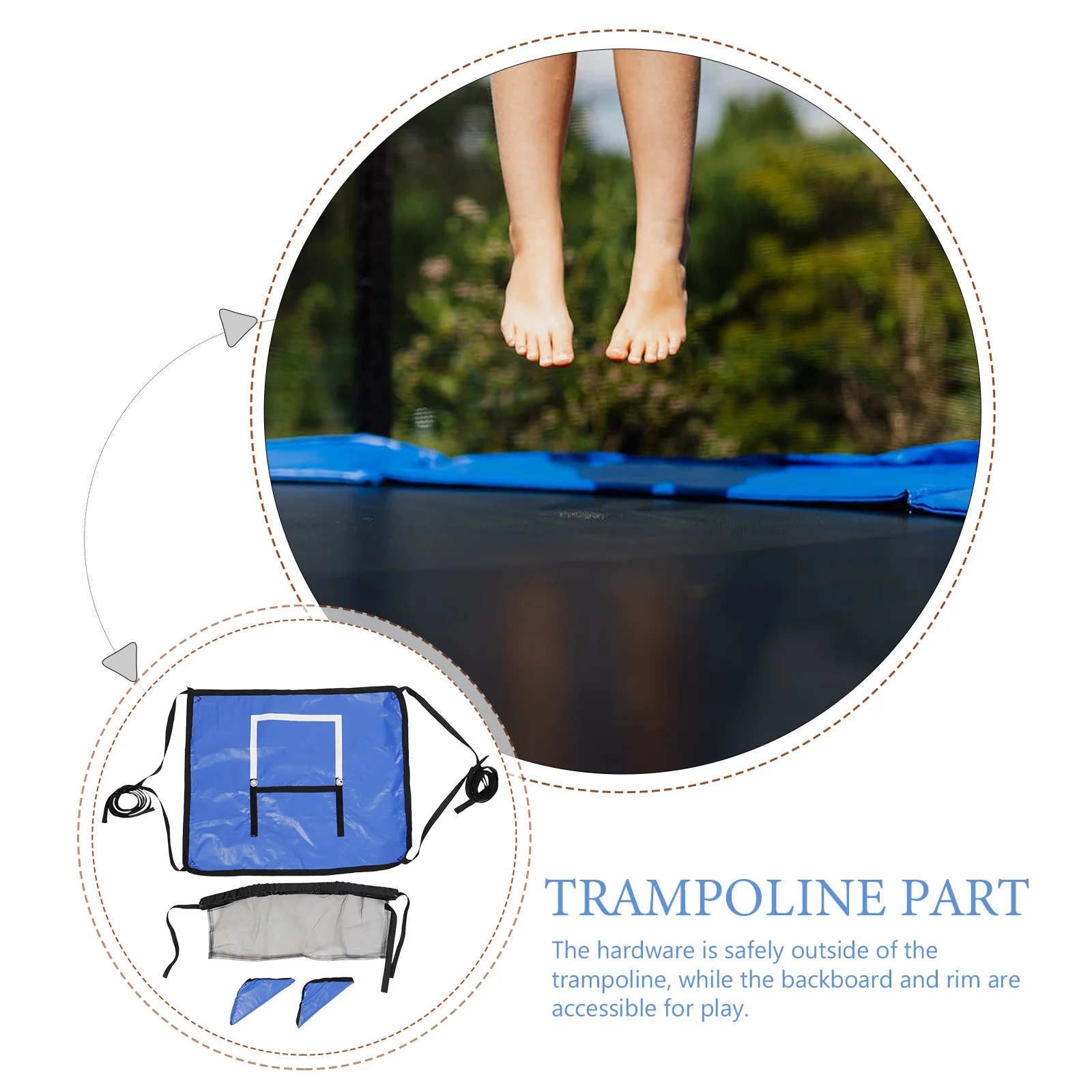 Indoor Basketball Frame Trampoline Basketball Hoop Attachment Easy Setup Safe Fun Exercise Skill Development Hand Eye