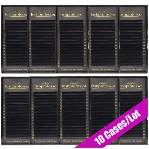 Lashprofessor 10 Casi/Lotto Estensioni Ciglia Visone Finto Morbido Naturale Ciglia Individuali Coreano Pbt Russo Volume Trucco Cilios