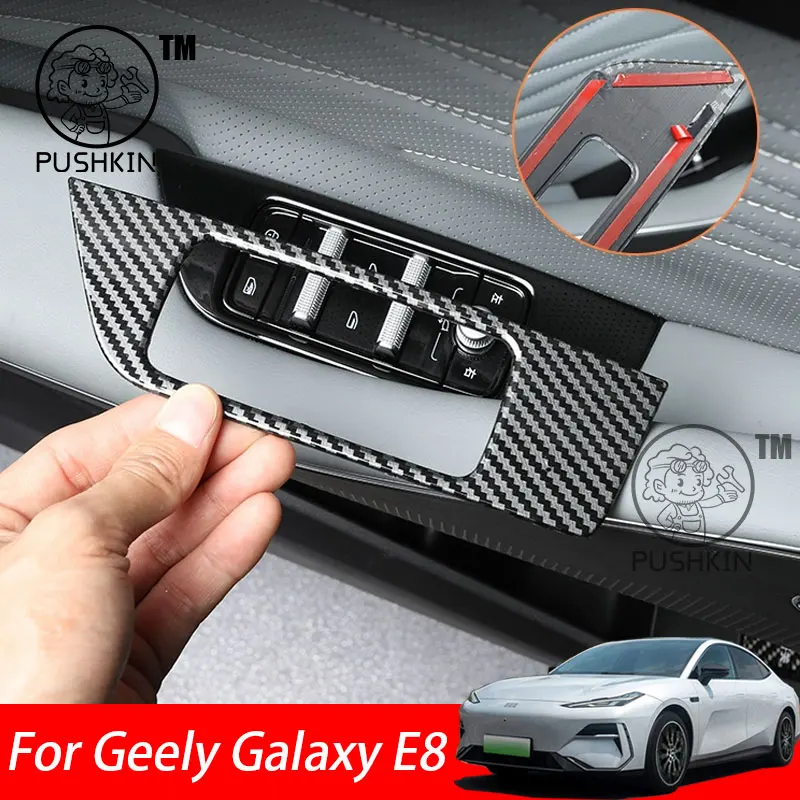 

For Geely Galaxy E8 2024 2025 Window Control Panel Carbon fiber Protector cover Car Interior Modification Accessories