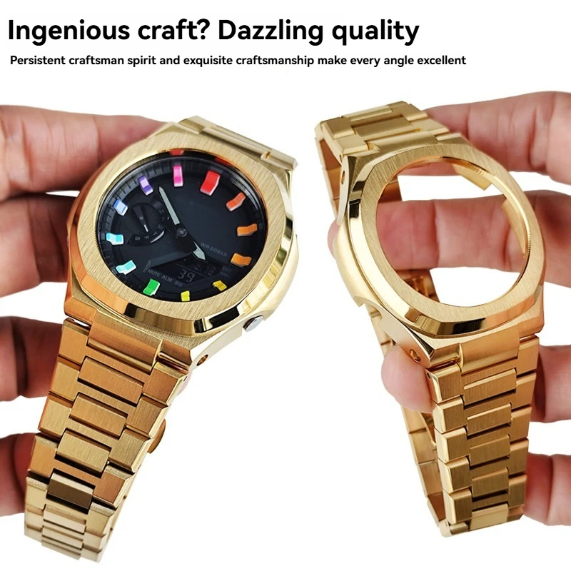 ga-2100-modification-kit-for-casio-g-shock-ga-2110-ga-b2100-316l-metal-stainless-steel-case-rubber-strap-set