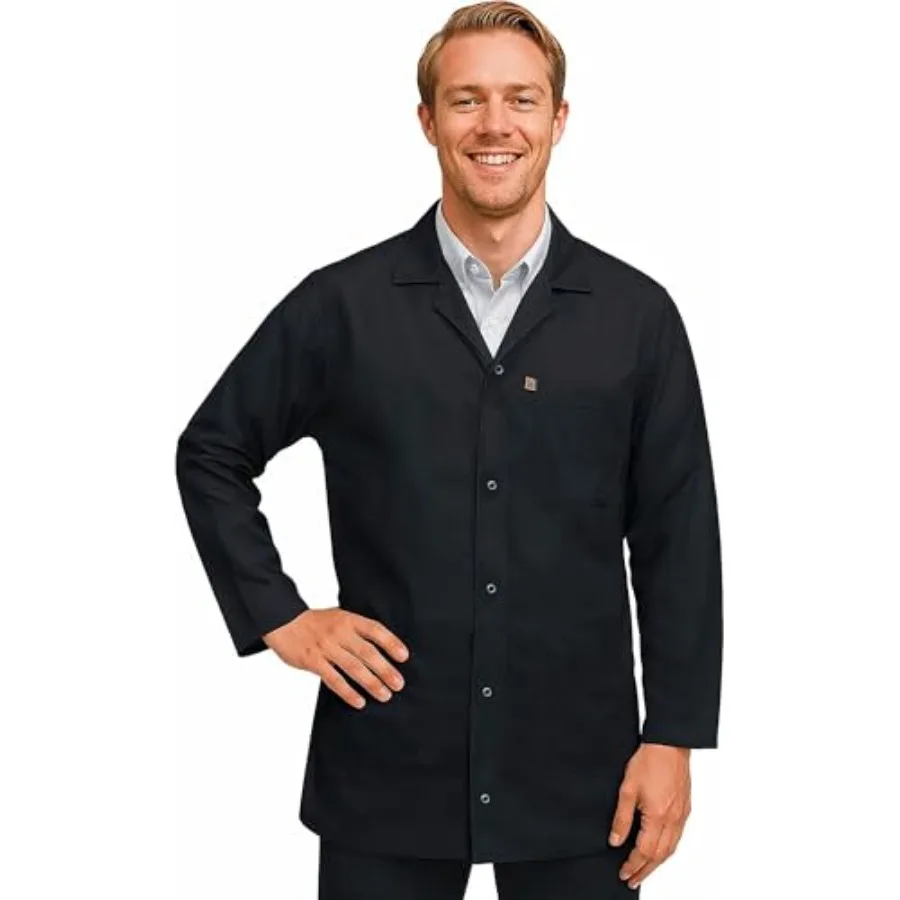 

ESD Jacket with Snap Cuff - Level 3 Certified Anti-Static Smock - Lightweight Protective Workwear for Electronics and Labs