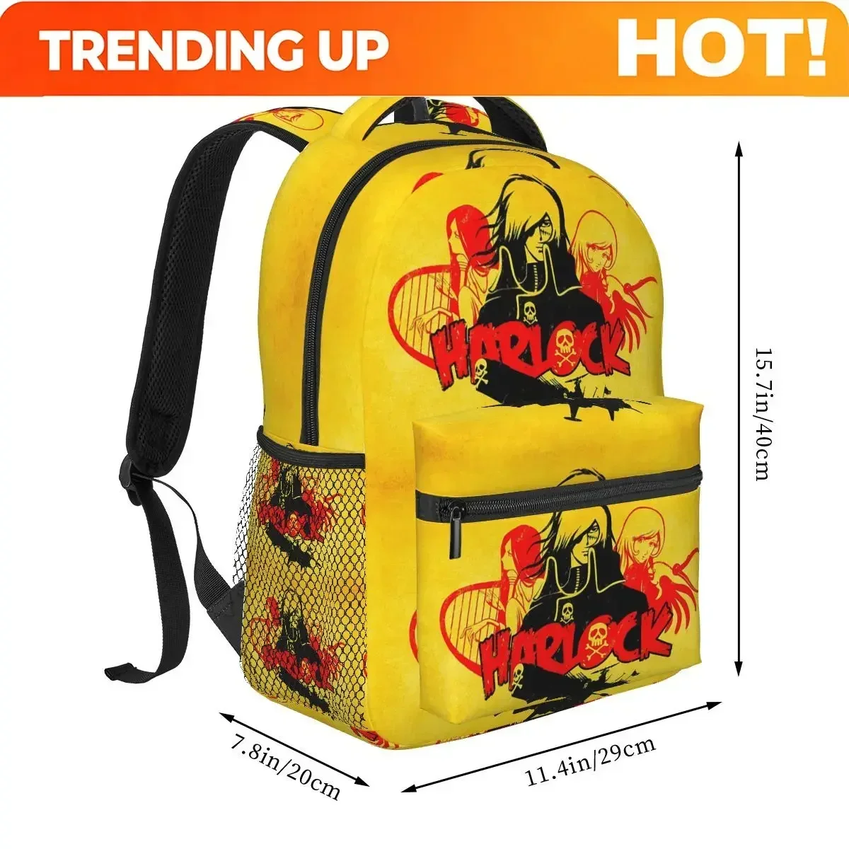 Custom Bag Space Pirate Captain Harlock Backpack Student Boys Girls BookBag Kids School Bag Computer Shoulder Bags For Men Wome