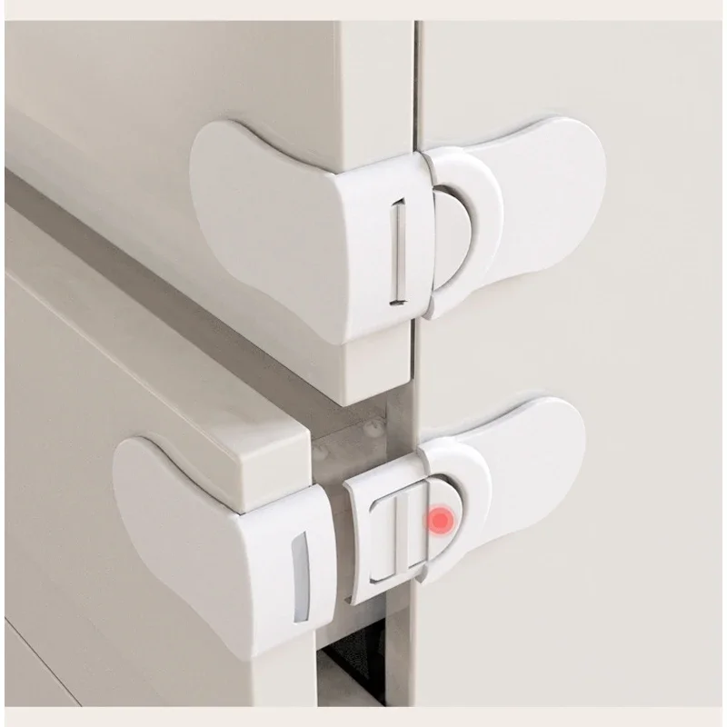 5pcs Children Cabinet Drawer Locks Home Security Protection Plastic Locker Kids Anti-Pinching Hand Buckle Safety Drawer Lock