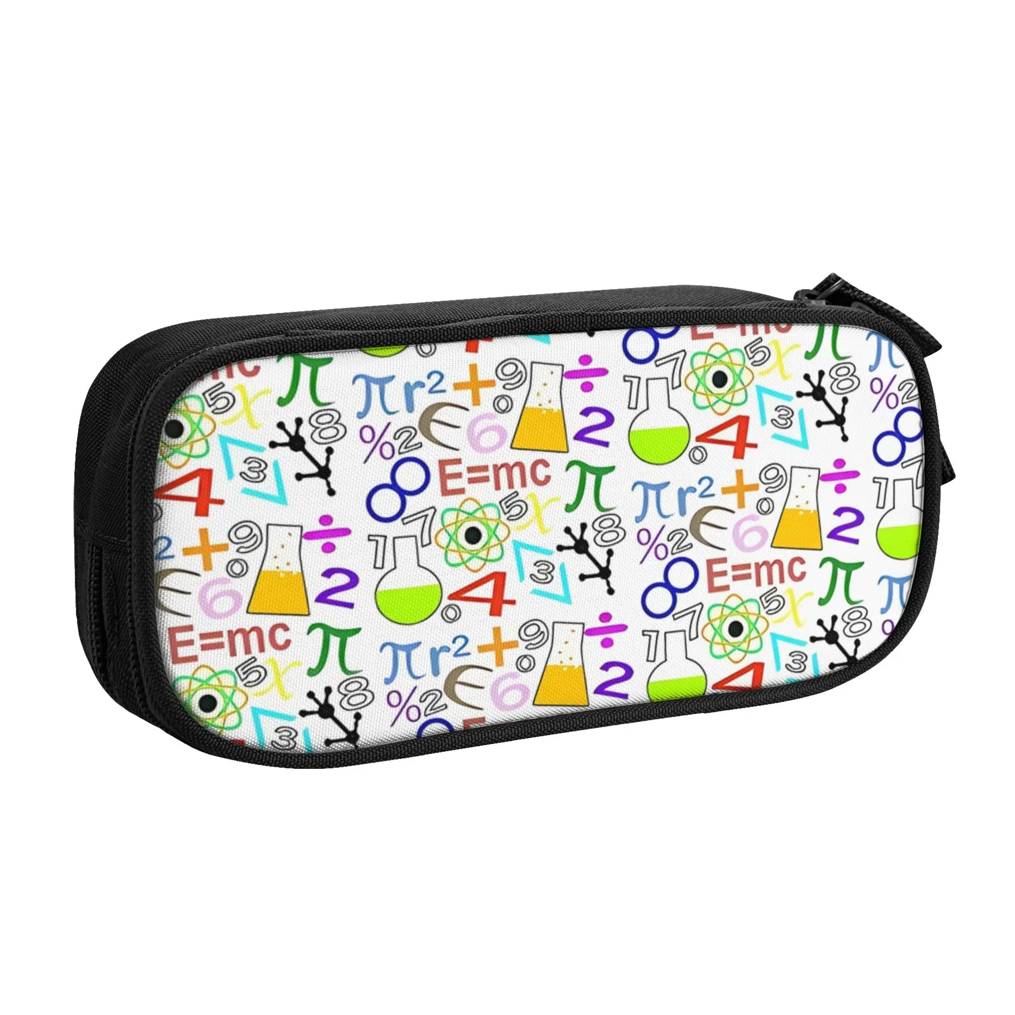 1 piece Stylish Math And Symbols Pencil Case Teen Pen Bag Chemical Equation School Pencil Pouch