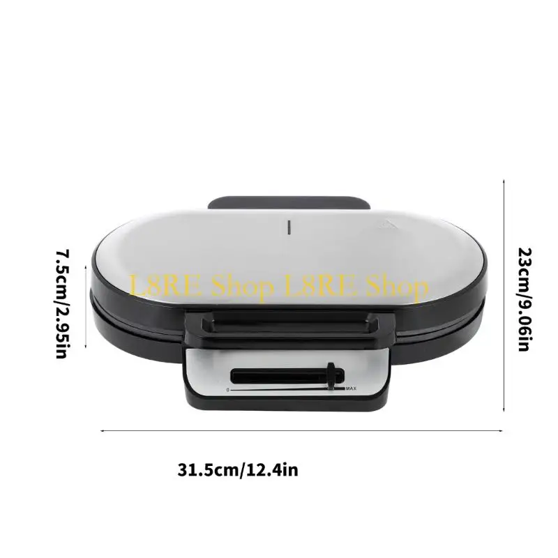 L8RE 효율적인 1200W 와플 메이커 스테인리스 스틸 이중 난방 플레이트 빠른 요리 휴대용 아침 식사 제작 기계