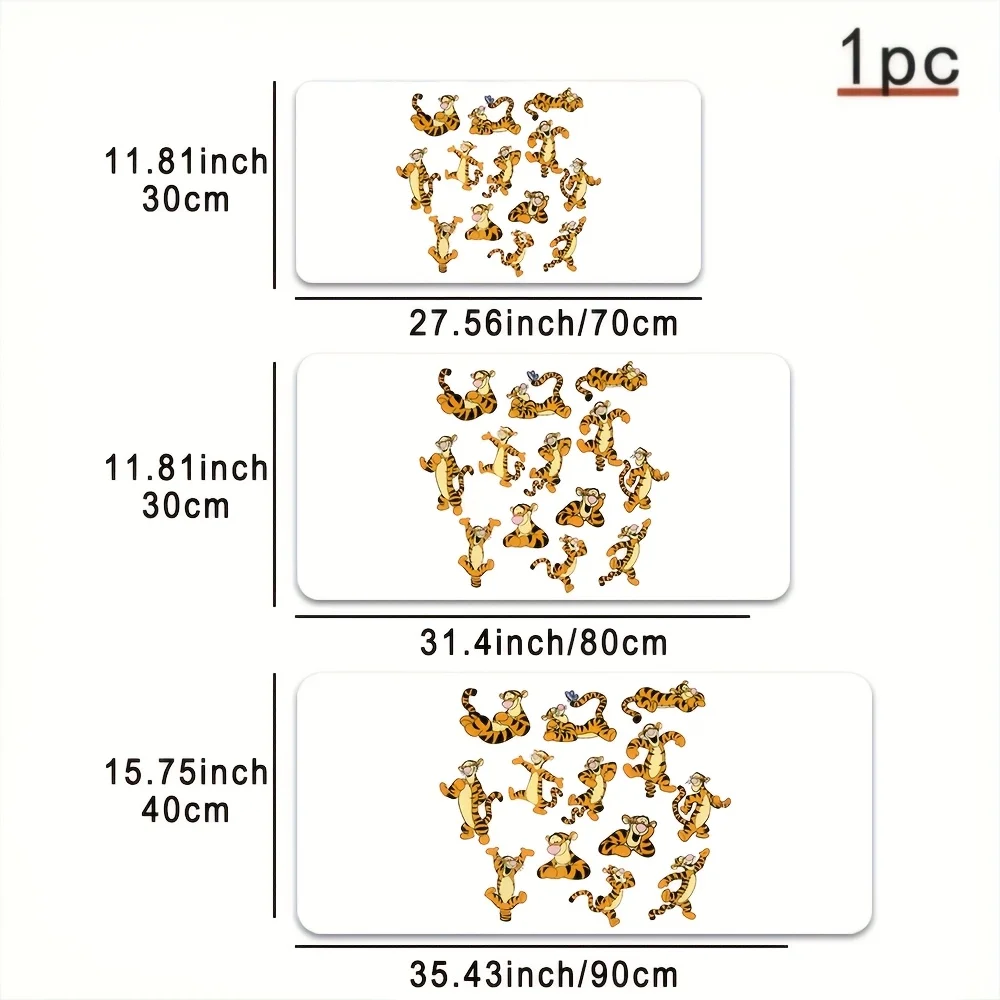 قطعة واحدة من لوحة ماوس الألعاب الكبيرة Pooh Bear & Tigger - تصميم كرتوني لطيف، قاعدة مطاطية متينة، مثالية لمكتب المكتب، حصيرة لوحة المفاتيح، #3