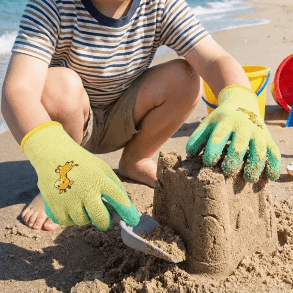 Waterproof Kids Beach Gloves Non-Slip Cartoon Animal Pattern Children Protective Glove Breathable Wear Resistant Work Gloves