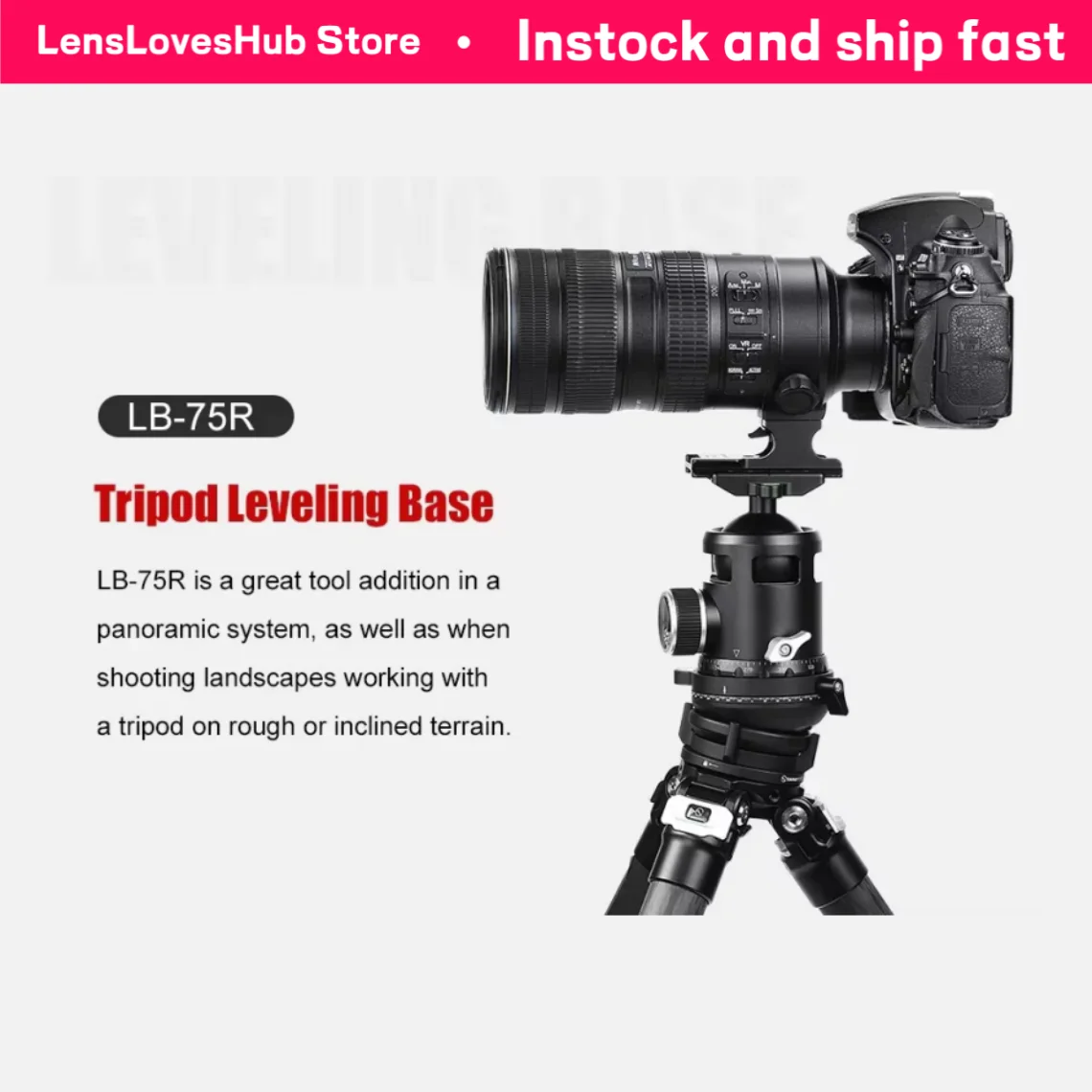 SUNWAYFOTO 360° Panoramic Leveling Base Tripod Head 33 lbs（15kg） Load Capacity