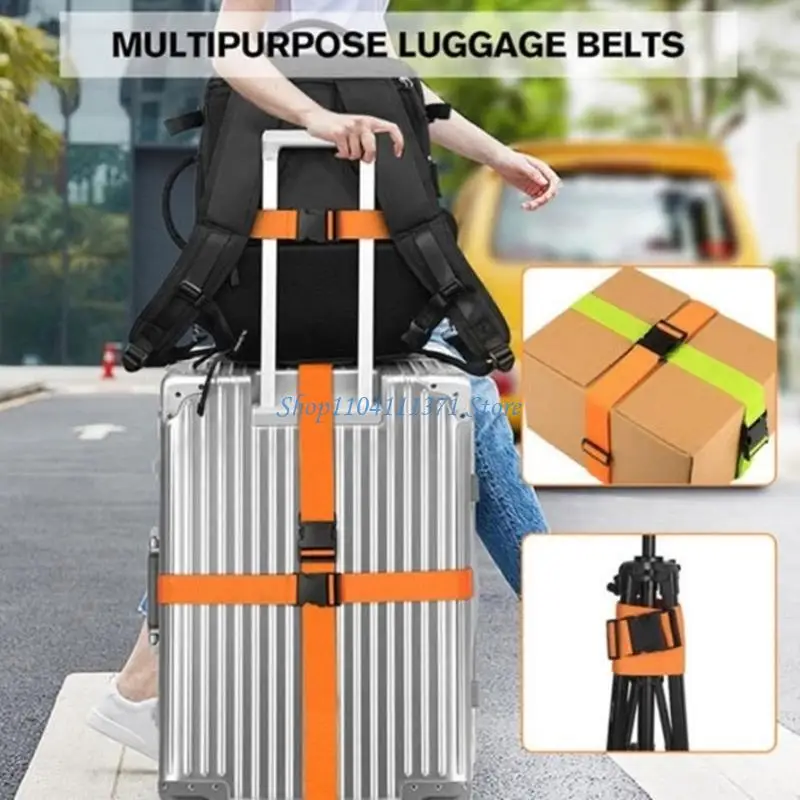 P9FC Luggage Strap with Quickly Release Buckles Adjustable Suitcases Belts Travel Packing Belt Baggage Security Strap Enduring