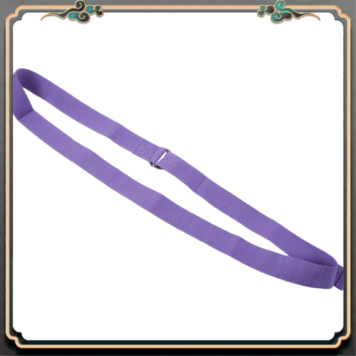 

Premium Fashion Yoga Accessories Waist Adjustable Fitness Leg 180CM Stretch Training Strap D-Ring Cotton Belt Buckle Dark Purple