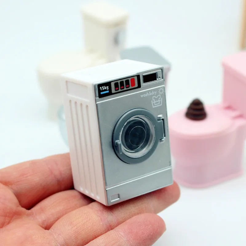 1: 12 Simulation Drum Washing Machine DIY Dollhouse Miniature Scene Props Mini Sand Table Model Simulation Ornaments