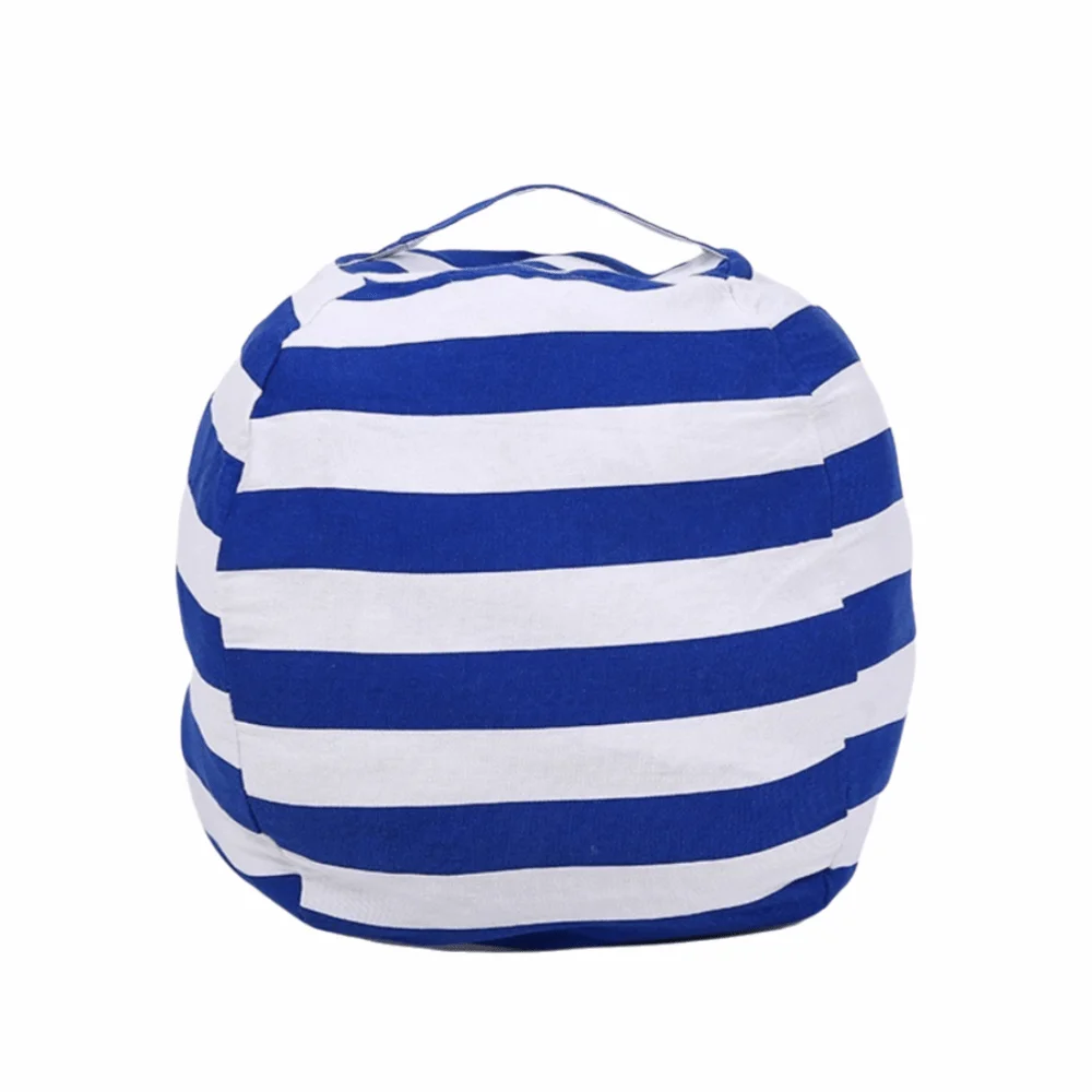 

New Striped Children's Toy Storage Bag Large Capacity Quilt Storage Stuffed Animal Chair Zipper Canvas Bean Bag Sofa