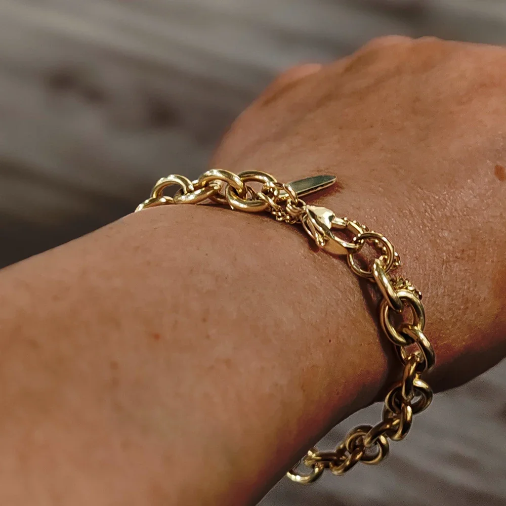 

Women's 10CS Punk Stainless Steel Chain Bracelet Handmade Chain Fashion Jewelry Women's Gift Bracelet Birthday Party Wholesale