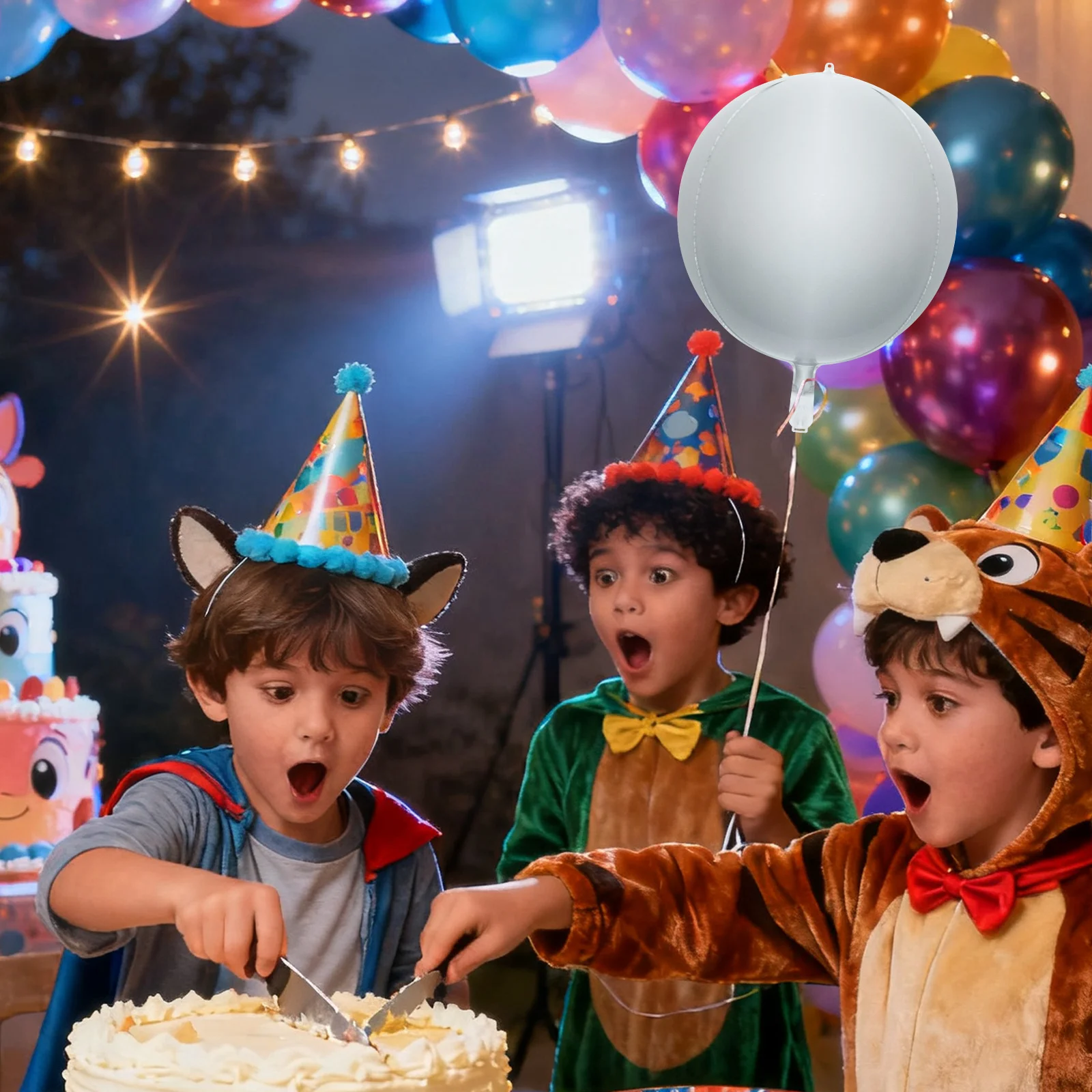 

20Pcs 22 Inch White Round Foil Balloons Aluminum Sphere Balloon for Birthday Wedding Graduation Party Decorations Large Shiny