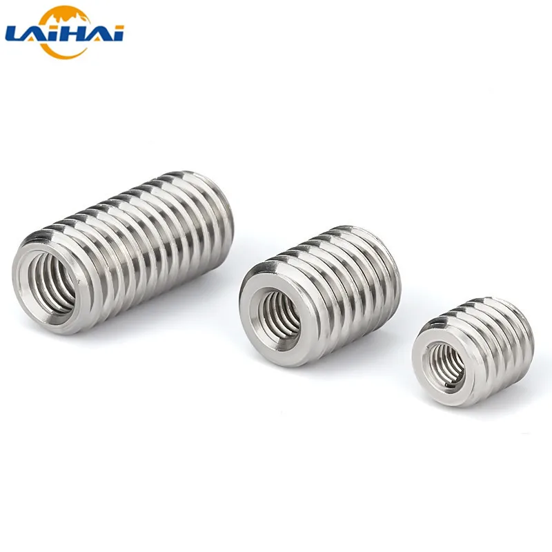 Adaptador de rosca interior exterior de acero inoxidable 304, 2/5 piezas, Tuercas de tornillo, manga de inserción, convertidor, acoplador de tuerca, M2, M3, M4, M5, M6- M12-M20