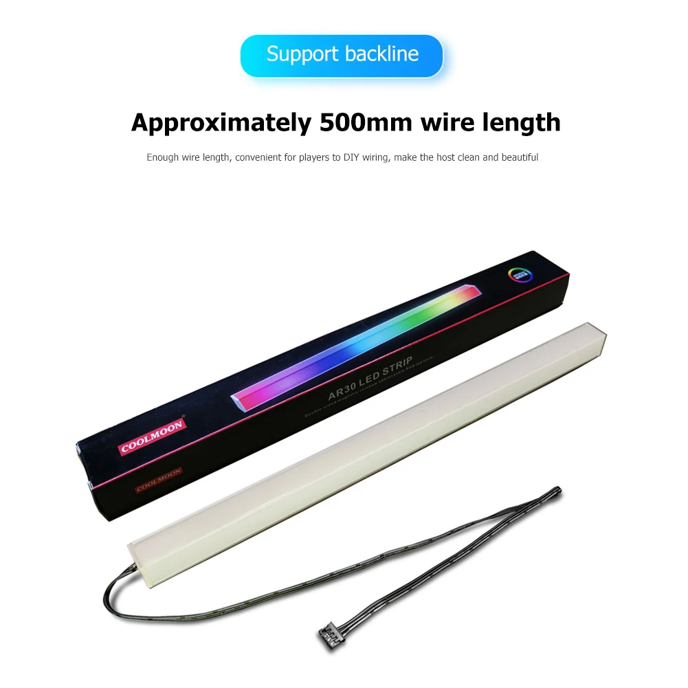 ไฟ LED 4 พิน สำหรับเคสคอมพิวเตอร์ RGB 5V/3 พิน ไฟ LED ขนาดเล็กสำหรับเคสคอมพิวเตอร์ COOLMOON อะไหล่คอมพิวเตอร์สำหรับใช้ในบ้าน
