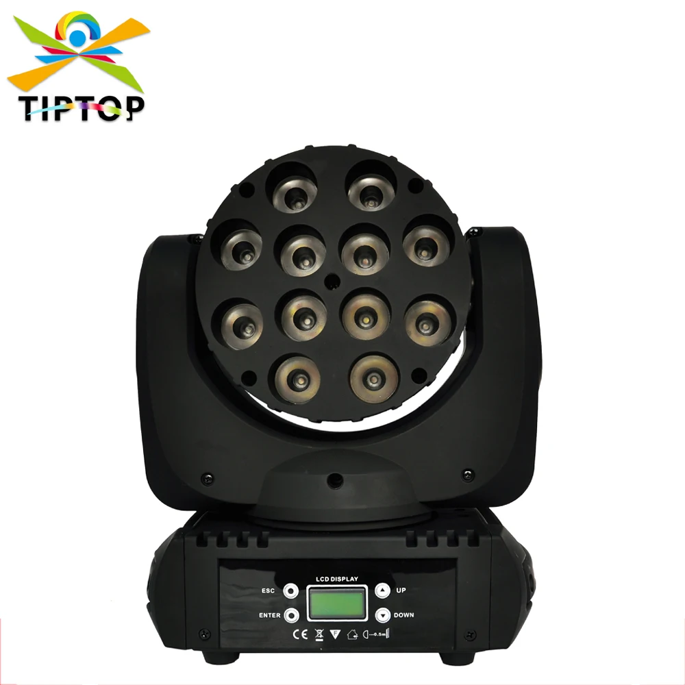 

TIPTOP TP-L630 Led Moving Head Light Beam 12 X 12W Led Lamps 4IN1 RGBW 15 DMX Channels 90-240V stage beam effect wash led par