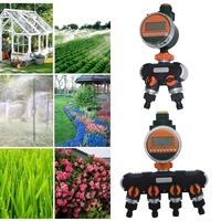 Rain Sensor Water Timer Set Electronic LED Display 2-way 4-way Water Splitter Garden Automatic Irrigation Controller 16mm Nipple