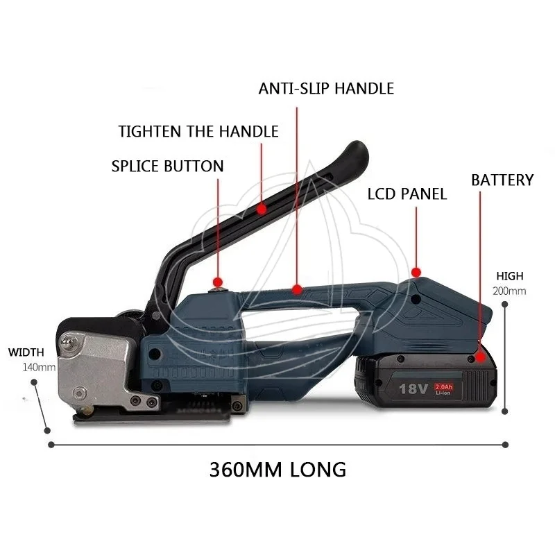Hot-Melt Buckle-Free V1 Strapping Tensioner, Semi-Automatic Handheld Baling Tool for PET Plastic Steel Strap