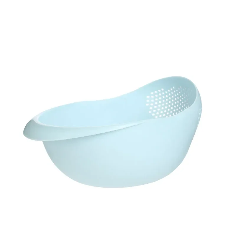 1pc Rice Sieve Plastic Colander Kitchen Drain Basket with Handles Rice Bowl Strainer Basket Kitchen Tool